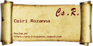 Csiri Rozanna névjegykártya